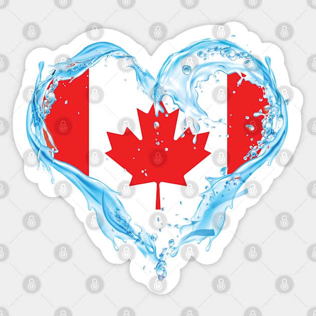 Love Water Canada flag designs Sticker by D_designs